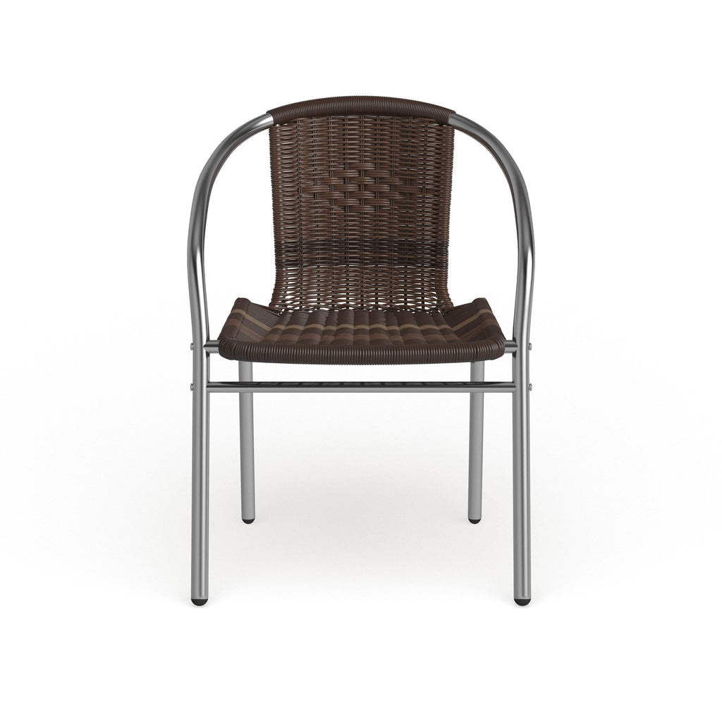 Aluminum and Rattan Stack Chair S6615