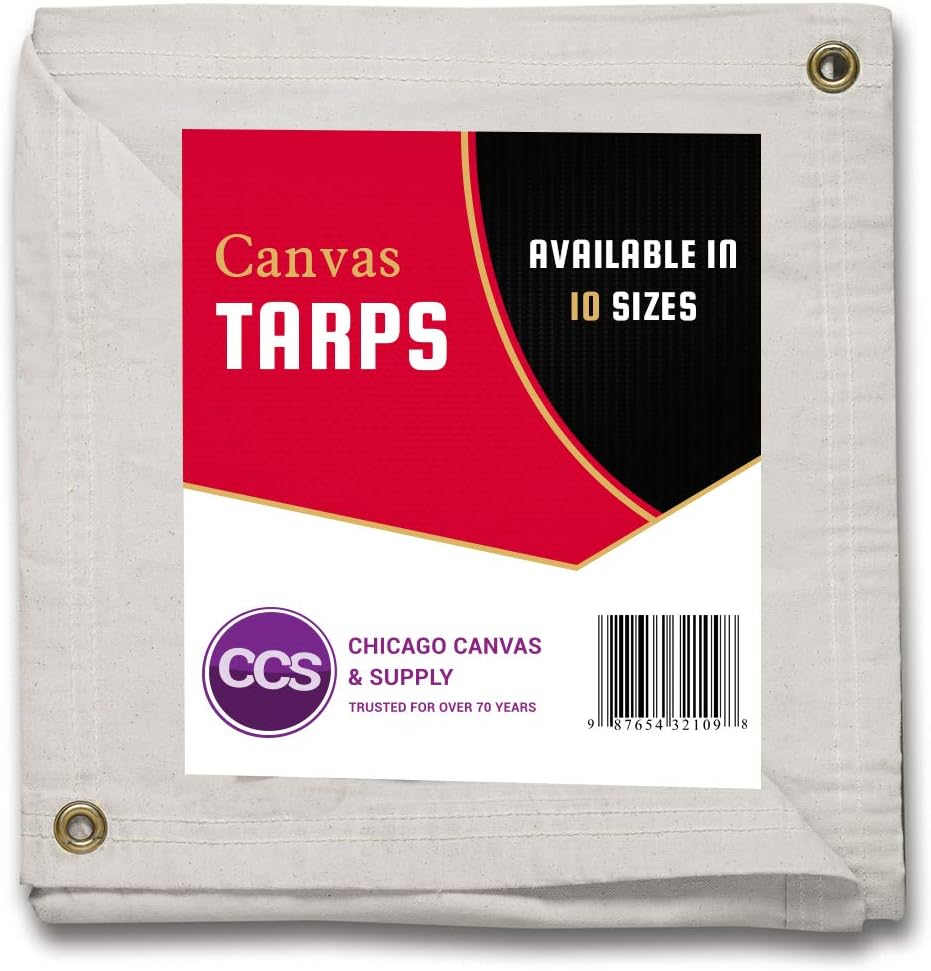 Olive Drab 10 by 12 Feet Waterproof Canvas Tarp with Rustproof Grommets F690