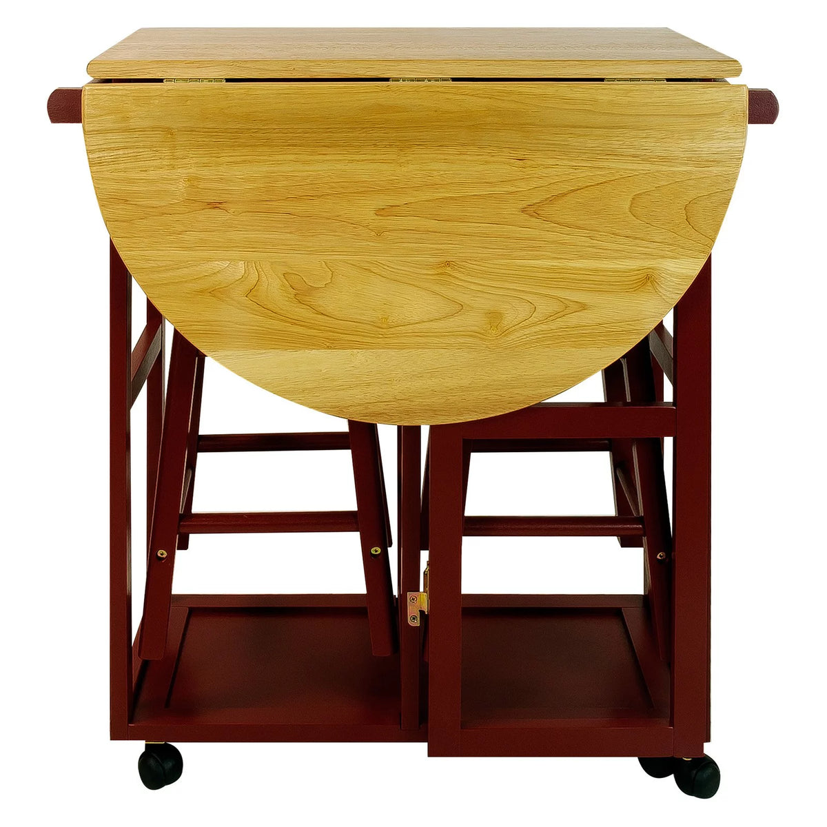 White Kitchen Cart with Drop-Leaf Table Q525
