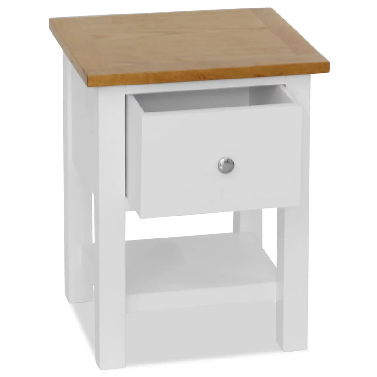 Oak Wood Nightstand with Storage Drawer and Shelf Y83147