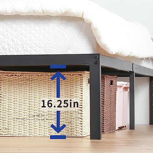 18 Inch Heavy Duty Steel Slat Anti-Slip Platform Bed Frame, Black, Full Size R83029