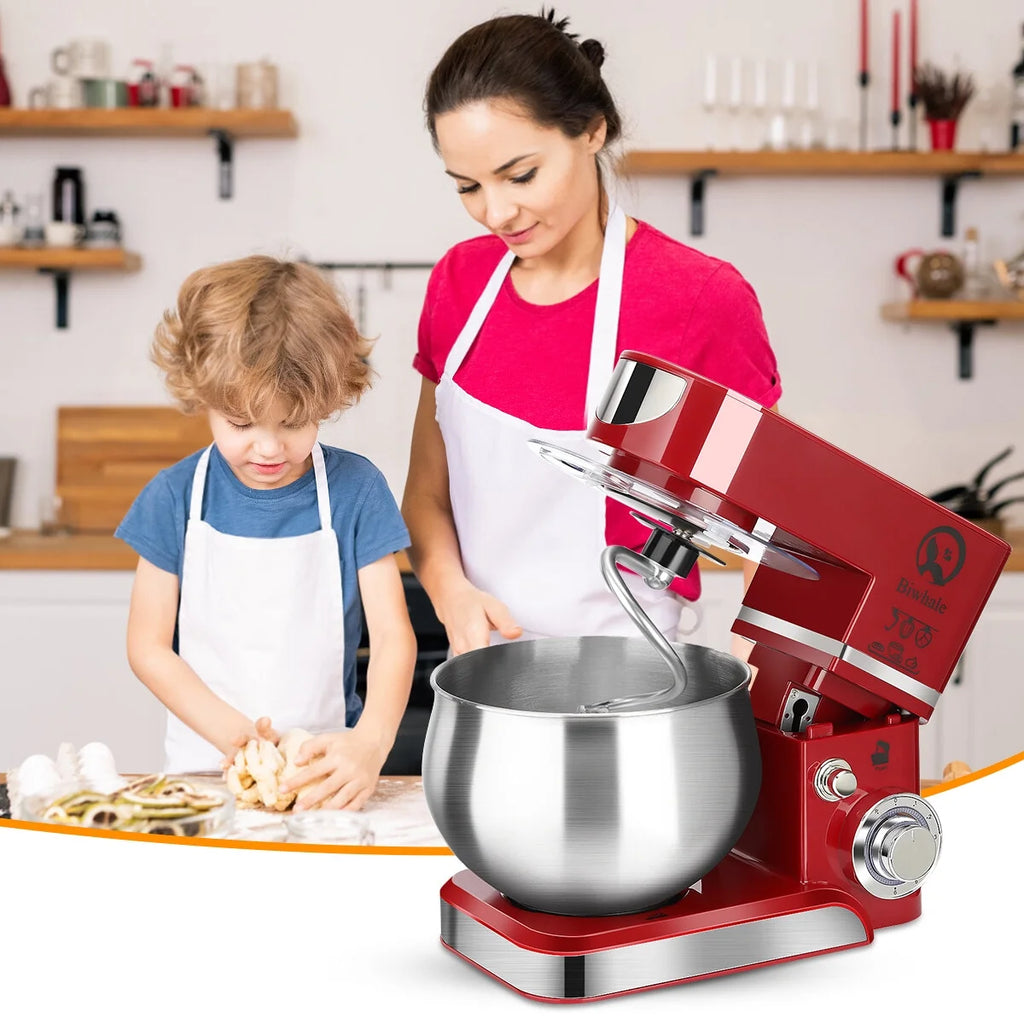 Tilt-Head Stand Mixer 5.2QT 600W 6 Speeds Red S874