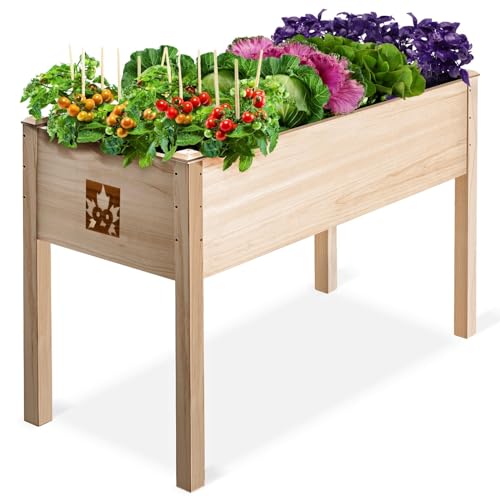 Natural Cedar Wood Elevated Raised Garden Bed 48x24x30 C35336