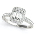 14K White Gold Halo Engagement Ring F9177