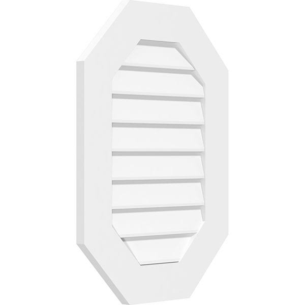 Vertical Elongated Octagon Surface Mount PVC Gable Vent L403