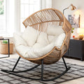 Oversized PE Rattan Wicker Rocking Egg Chair with Cushion T749