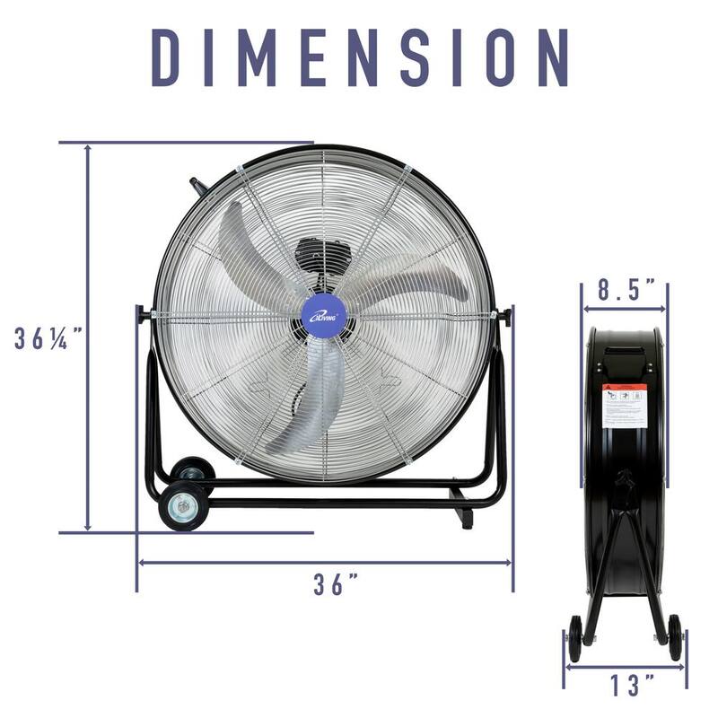 30 in. 3-Speed Portable High Velocity Drum Fan L7620