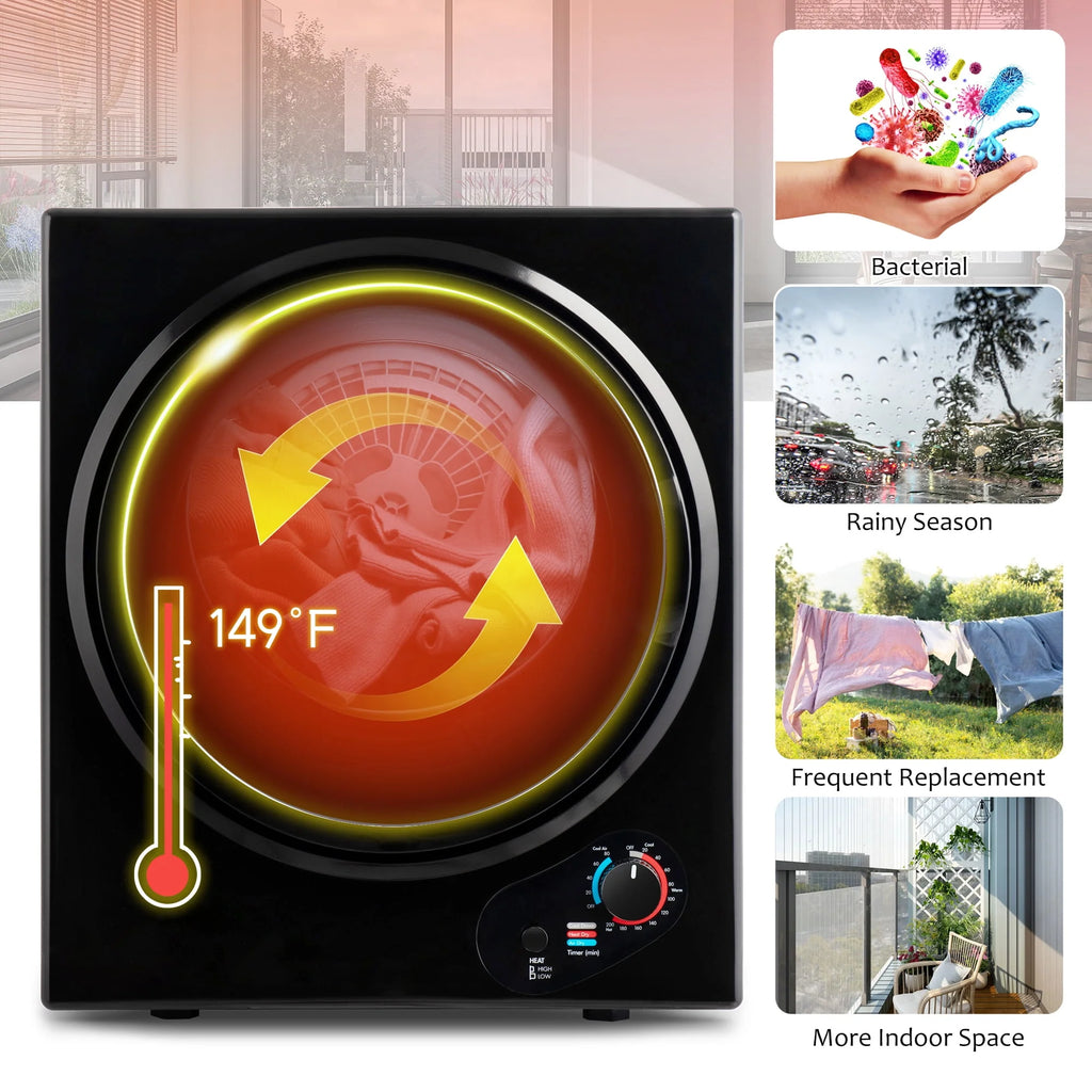 1.5Cu.ft Compact Portable Laundry Dryer with 5 Drying Modes P2502