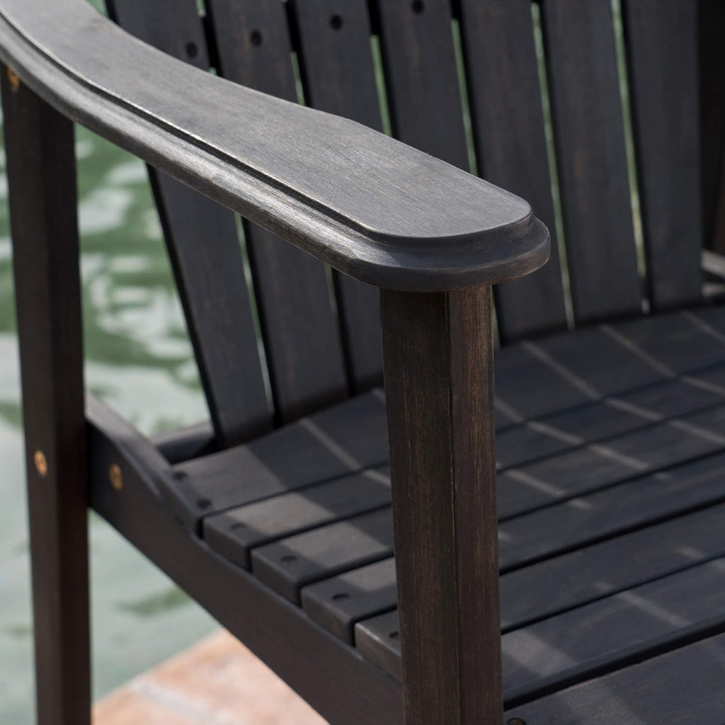 Dark Grey Acacia Wood Adirondack Barstools 4 Pcs Set J464879