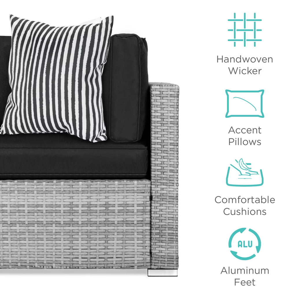 7 Piece Modular Outdoor Wicker Sectional Sofa M613