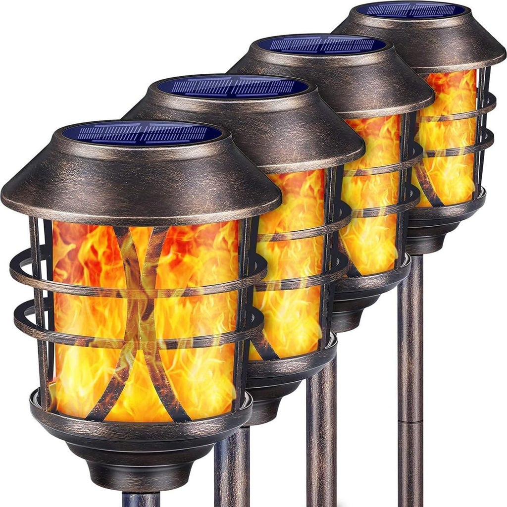 4 Pack Metal Solar Pathway Lights H486206