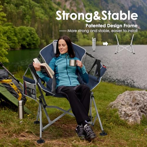 Oversized Hammock Camping Chair with Adjustable Backrest Blue V110024