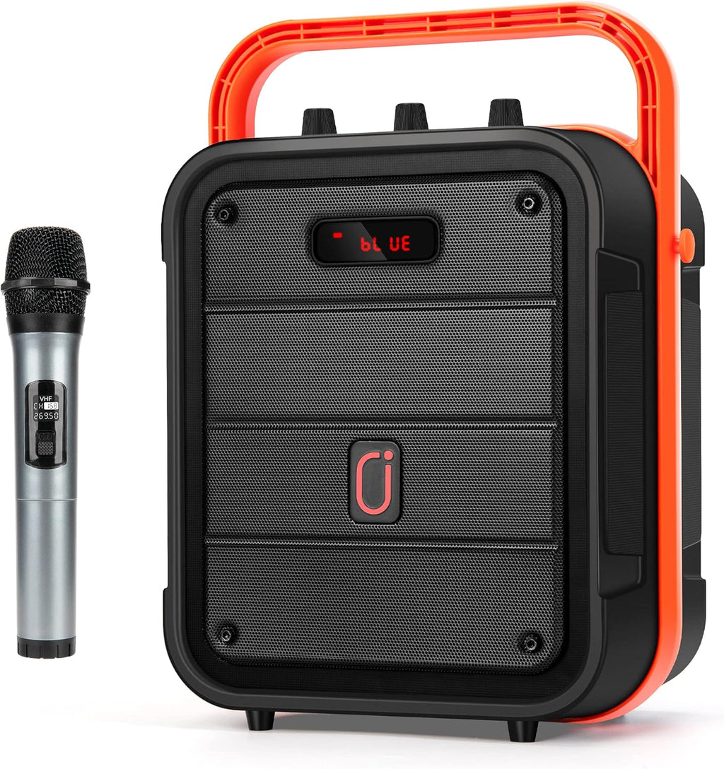Portable Karaoke Machine with Wireless Microphone, Bluetooth PA System with TWS, AUX in, TF Card, USB N494