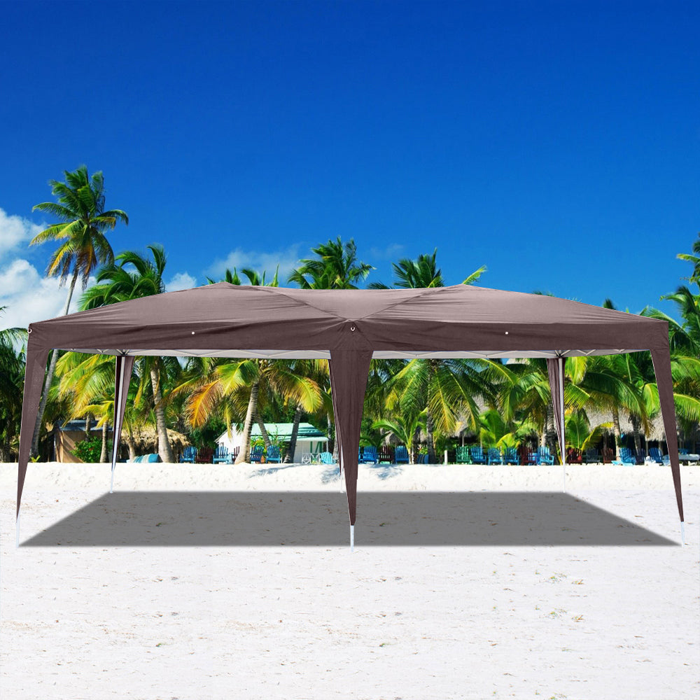 Dark Coffee Pop Up Tent with Two Windows F338236