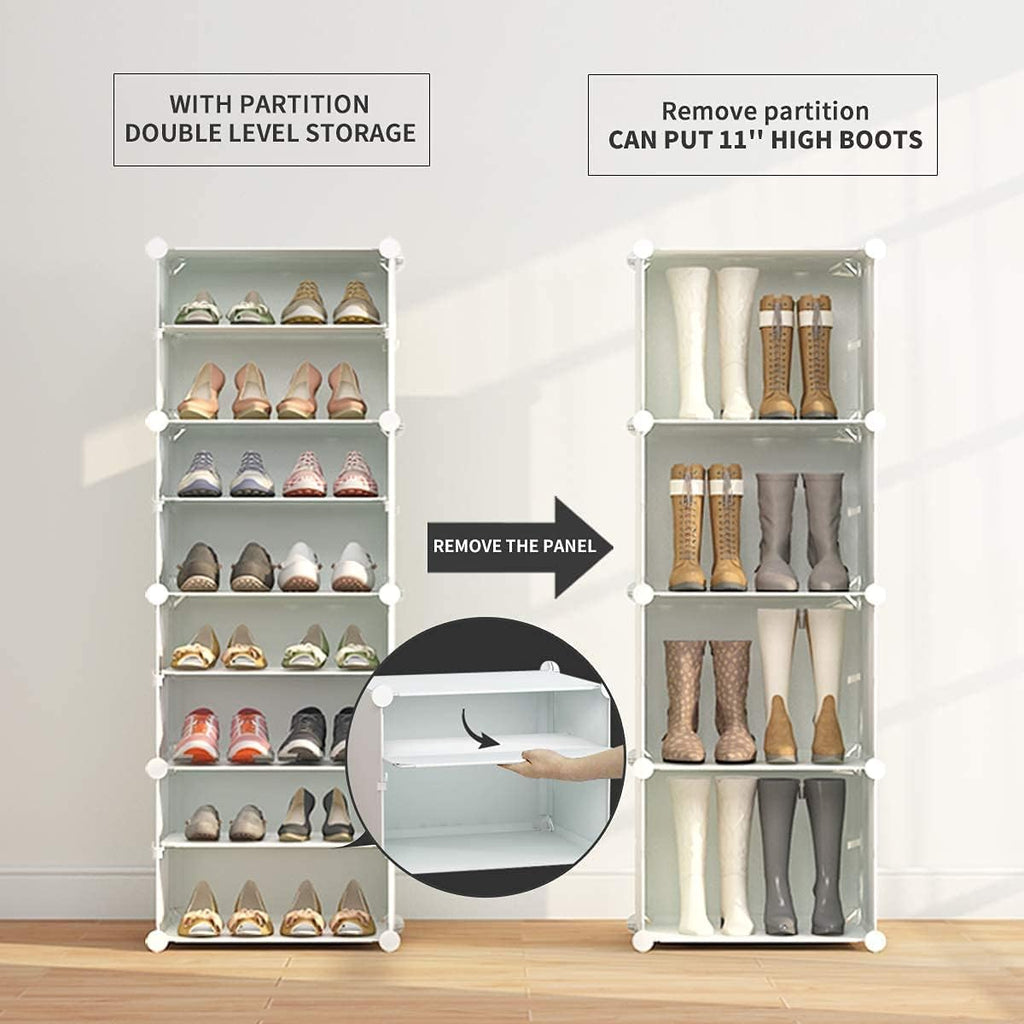 Portable 72 Pair Shoe Rack Organizer White T99127