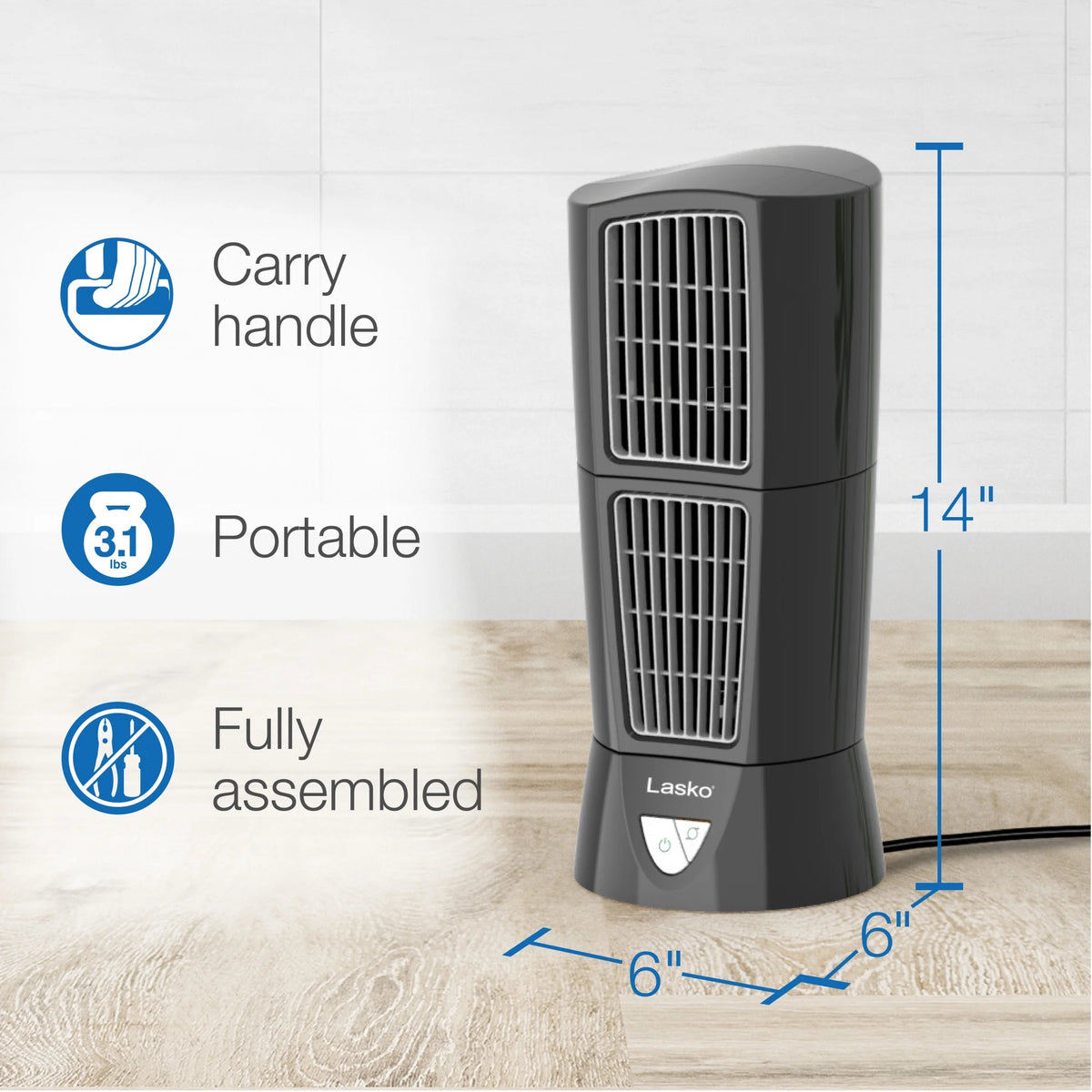 Black 3-Speed Oscillating Table Fan B81511