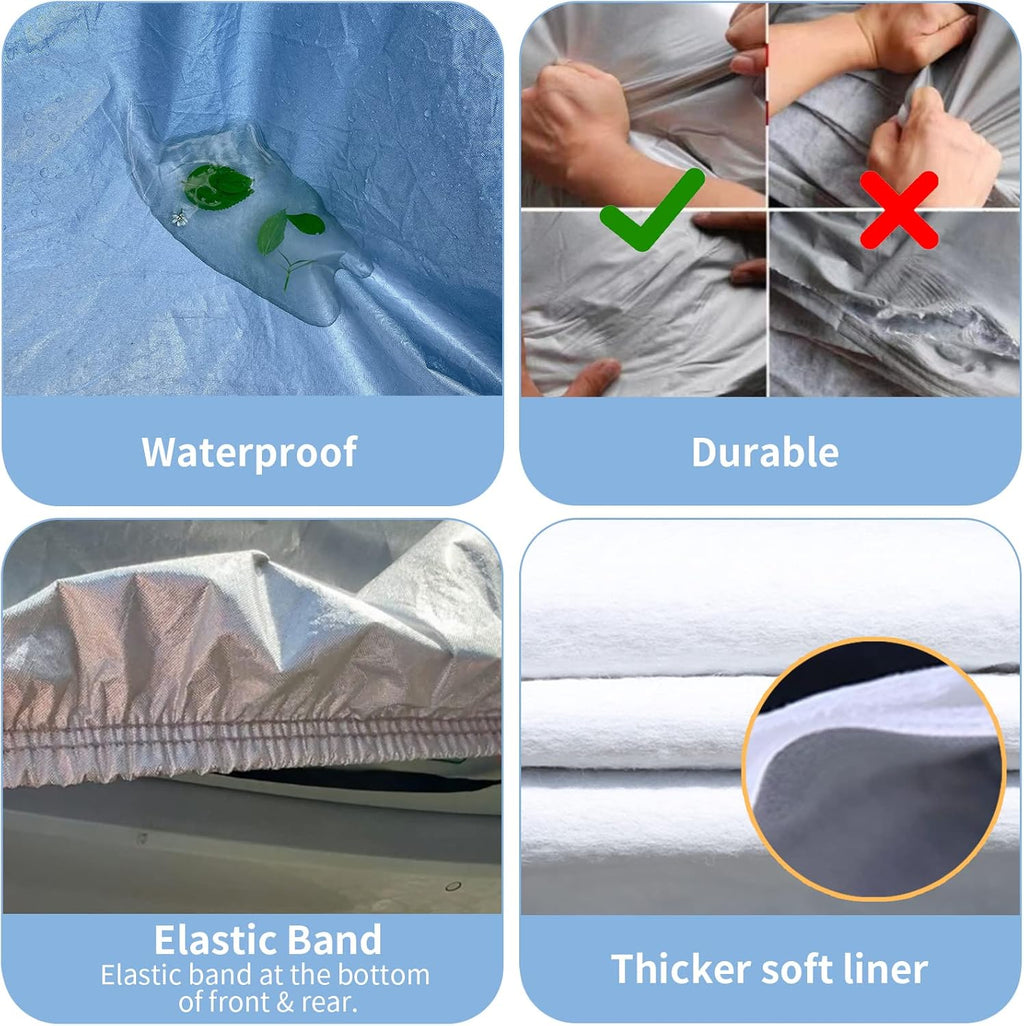 6 Layers SUV Car Cover Waterproof with Zipper Cotton N9158