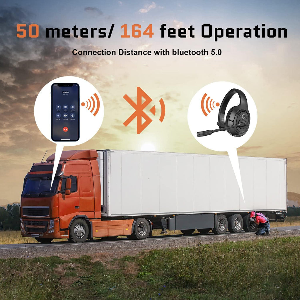 Noise Canceling Trucker Bluetooth Headset with Microphone F4352