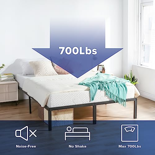 18 Inch Heavy Duty Steel Slat Anti-Slip Platform Bed Frame, Black, Full Size R83029
