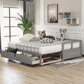Grey Wooden Daybed with Trundle Bed and Two Storage Drawers N833686