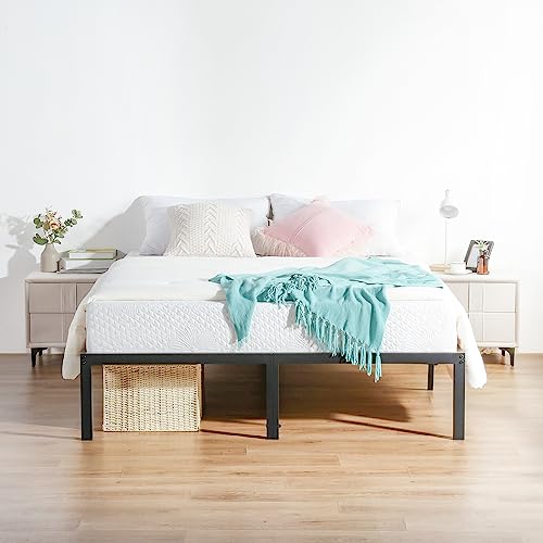 18 Inch Heavy Duty Steel Slat Anti-Slip Platform Bed Frame, Black, Full Size R83029