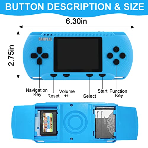 Handheld Game Console 3" HD Screen Built in 258 Video Games Blue L421