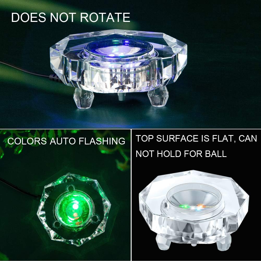 Crystal LED Light Base Multicolor Auto Flashing Pedestal K52762