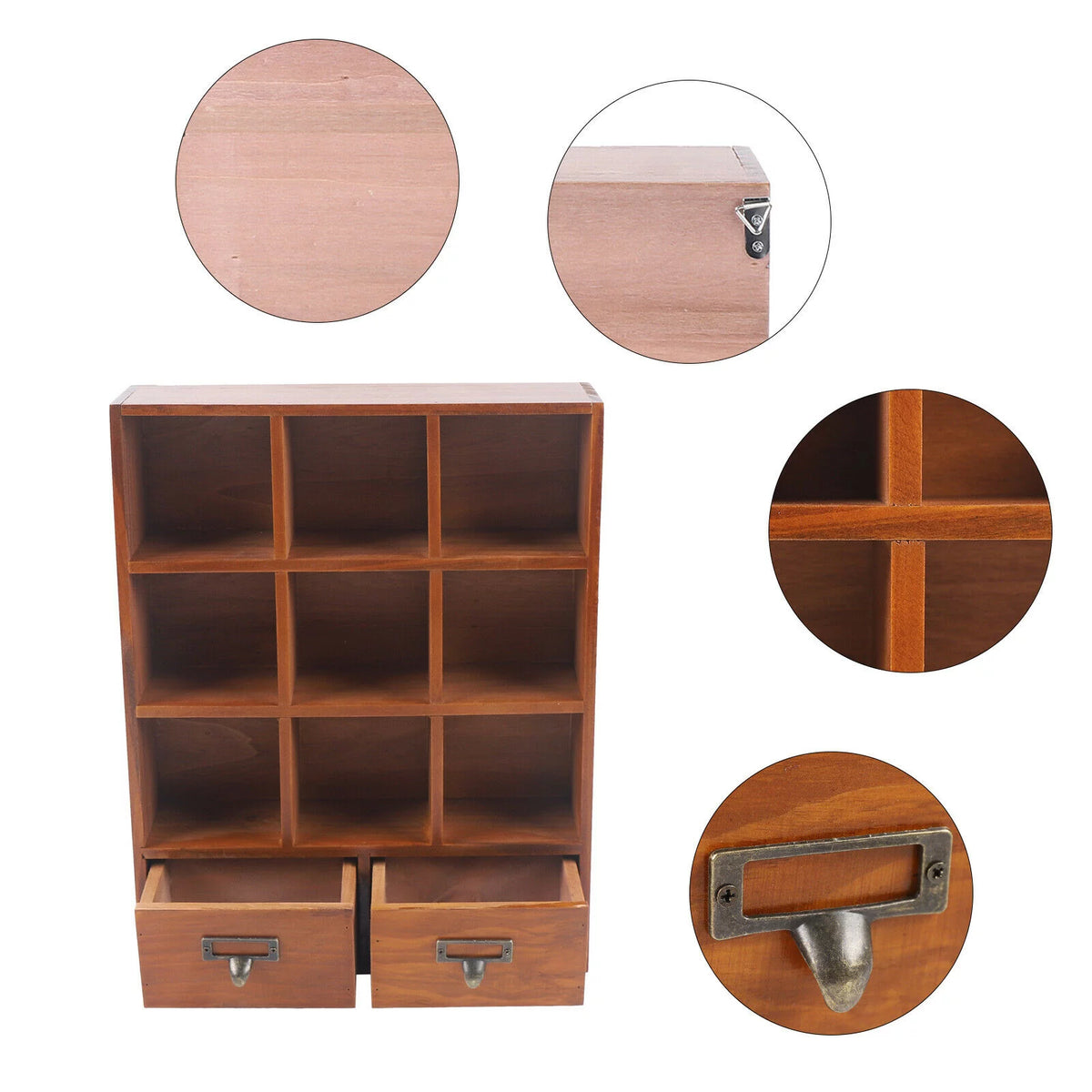 9 Cube Vintage Wooden Storage Shelf Organizer C972020