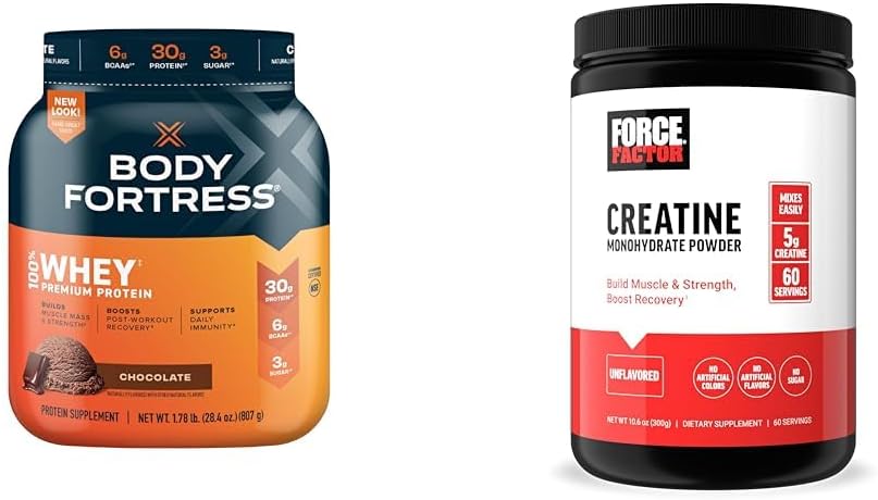 Chocolate Whey Protein Powder 1.78lbs & Creatine Monohydrate 60 Servings I637