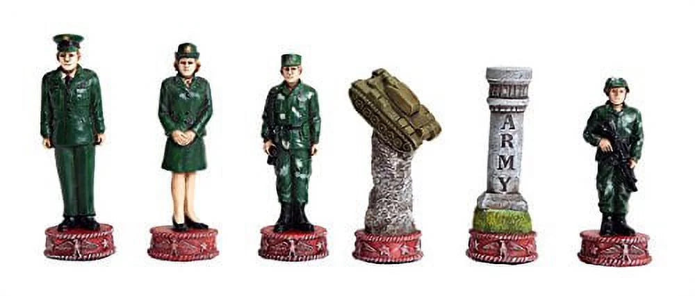 Hand Painted Glass Board Military Chess Set P6168