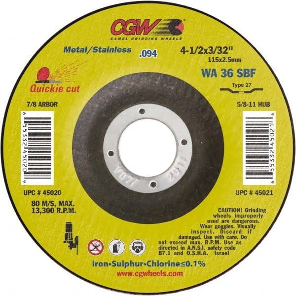 Cut-Off Wheel 9x22 x 5/8 - 11x22 36 Grit Type 27 Aluminum Oxide P697352