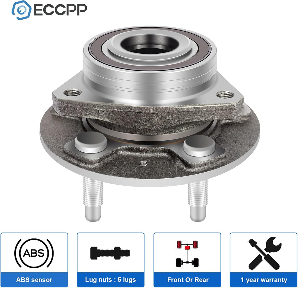 2PCS Wheel Bearing and Hub Assembly 5 Lugs W/ABS Y793