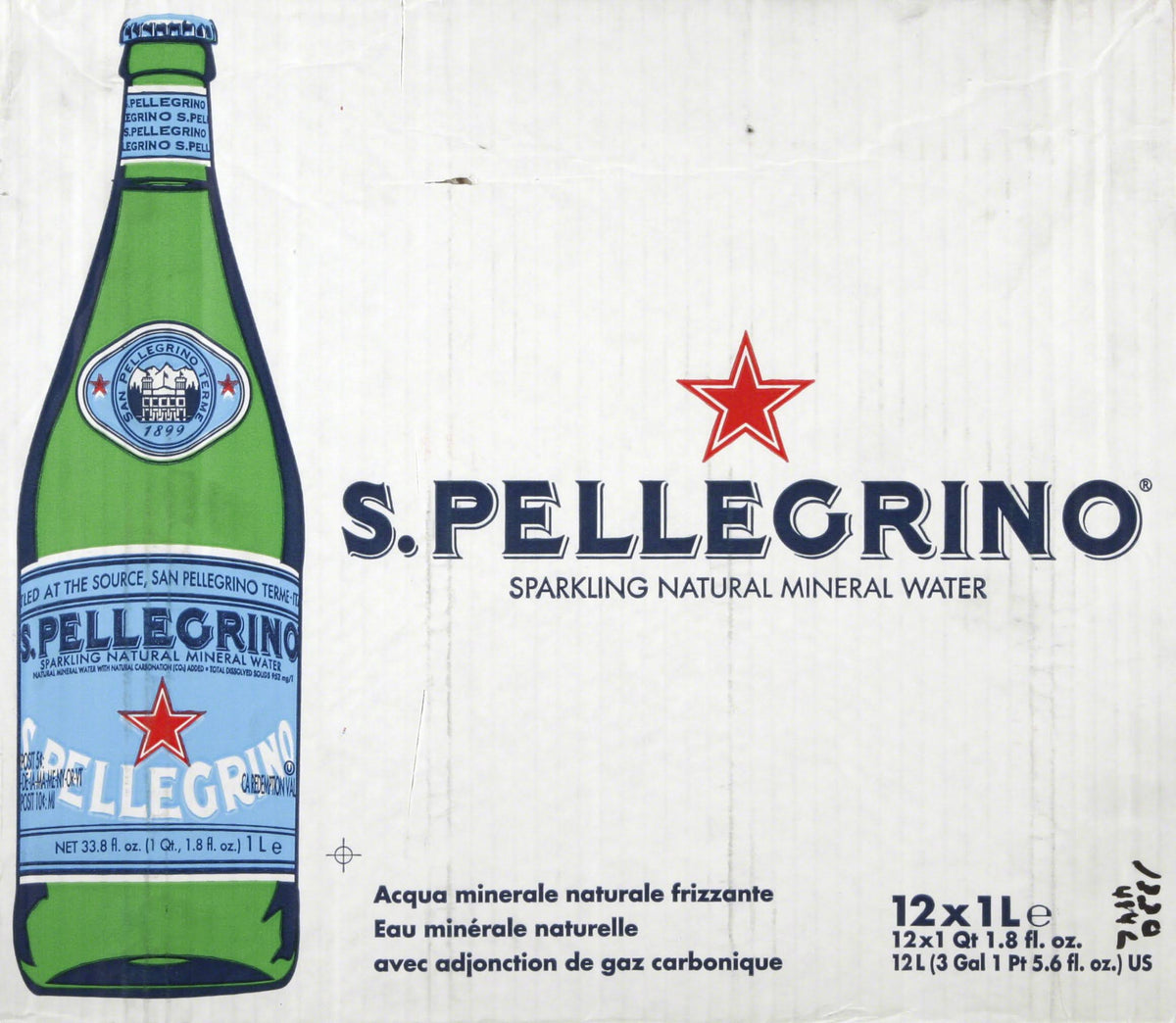 Sparkling Natural Mineral Water - 12 - 1 qt 1.8 fl oz bottles Y620149