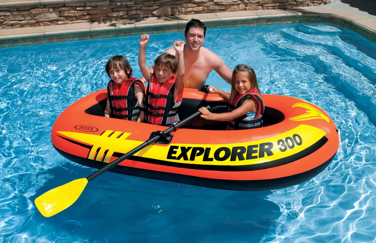 Compact Inflatable 3 Person Raft with Pump & Oars & 1 Person Tube F238