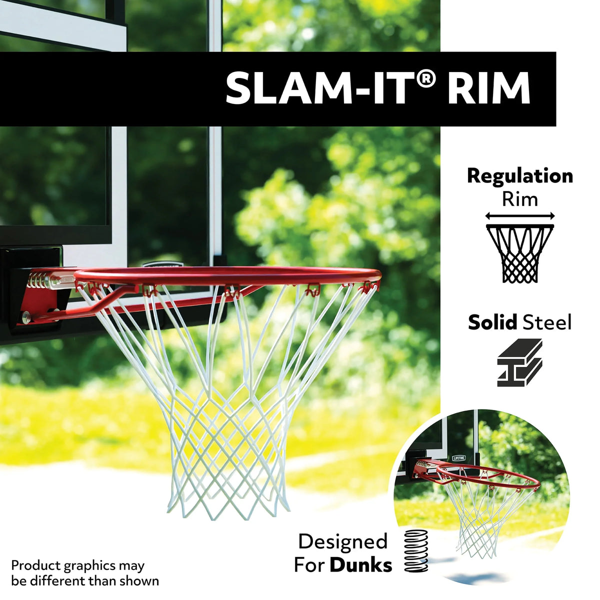 Adjustable Inground Basketball Hoop 50 inch Polycarbonate X808099