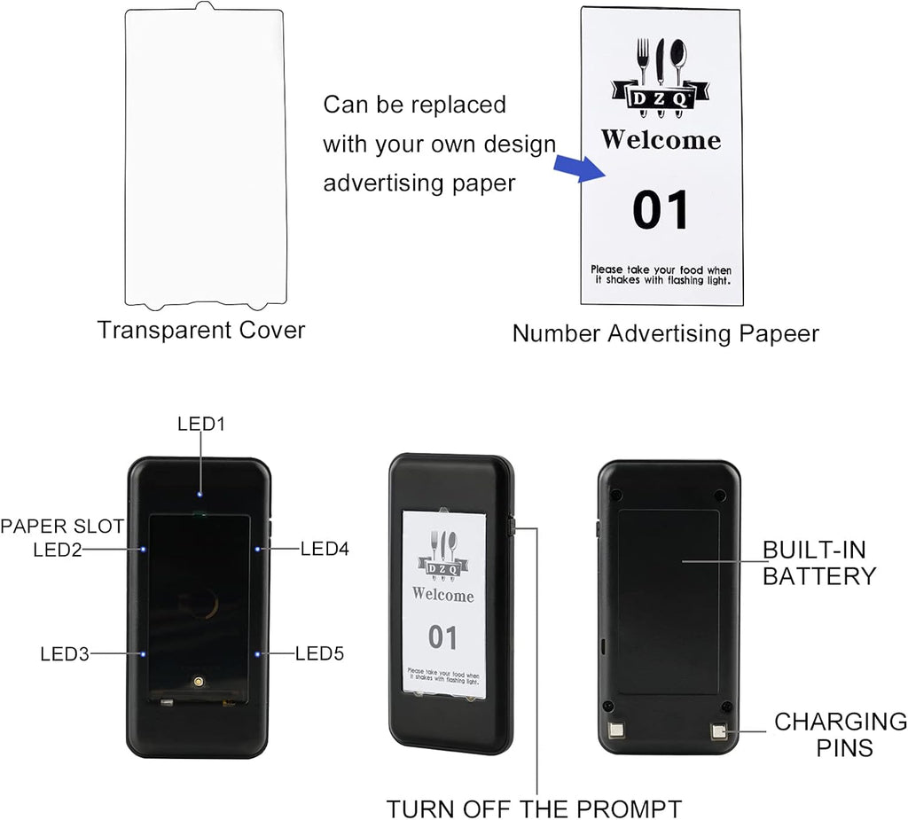 Wireless Calling System with 16 Pagers Z68188
