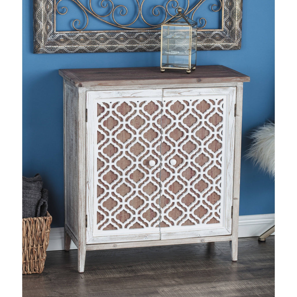 Brown Rustic Lattice Cabinet C642634