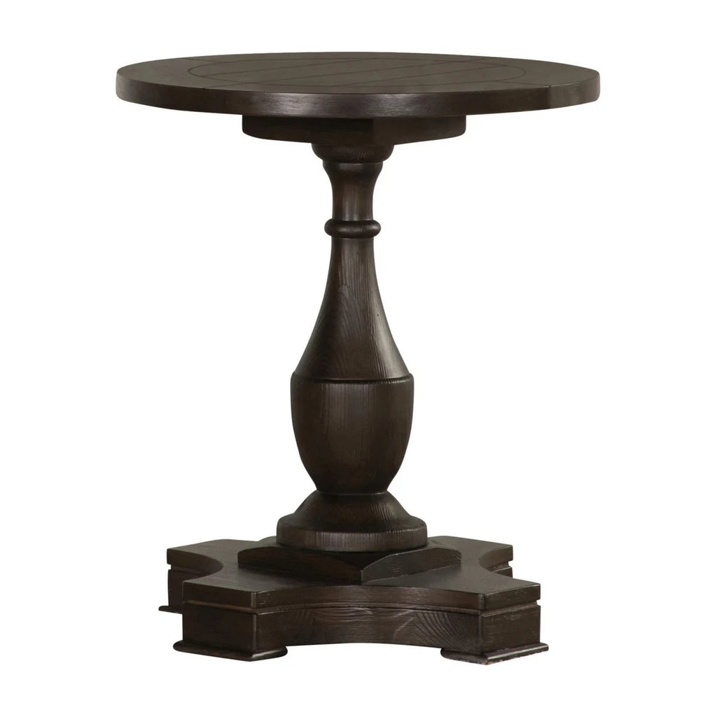24 Inch Round Side End Table Dark Brown Z784593