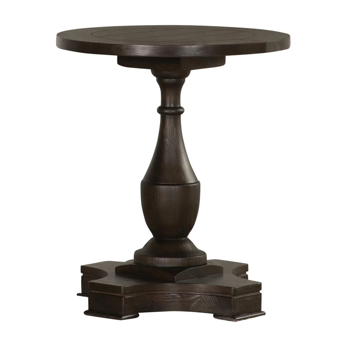 24 Inch Round Side End Table Dark Brown Z784593