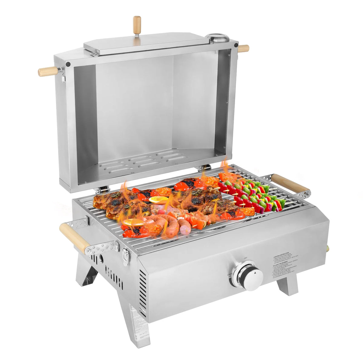 2-in-1 Portable Stainless Steel Pizza Oven and Propane Grill I5880