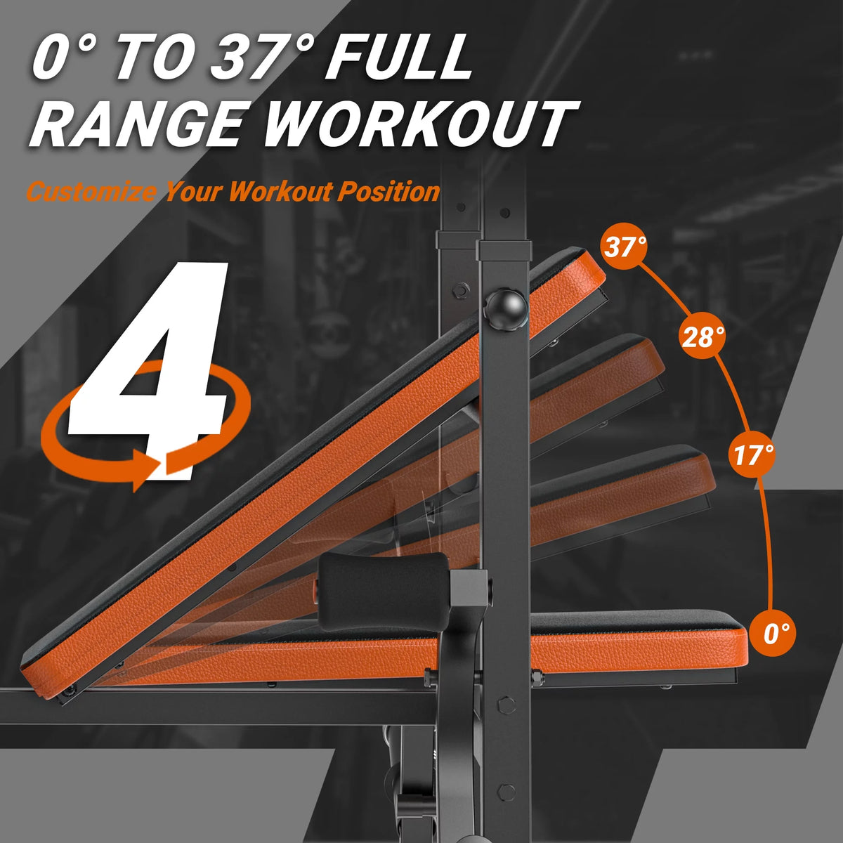 Adjustable Weight Bench with Barbell Rack and Leg Developer L3749