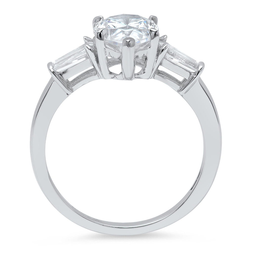 14K White Gold Three-Stone Engagement Ring N650488