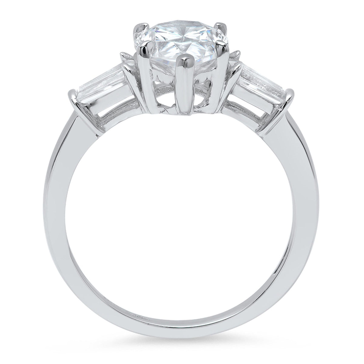 14K White Gold Three-Stone Engagement Ring N650488