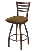 Swivel Bar Stool with Bronze Finish and Saddle Seat T7143