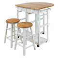White Kitchen Cart with Drop-Leaf Table Q525