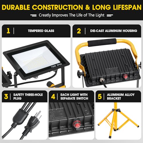 21000Lumen 3 Head IP66 Waterproof LED Work Lights with Stand O274560