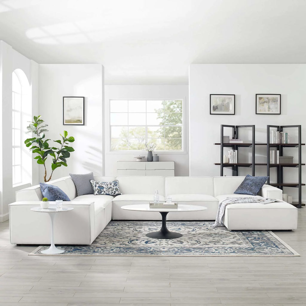 White 7-Piece Sectional Sofa M95100