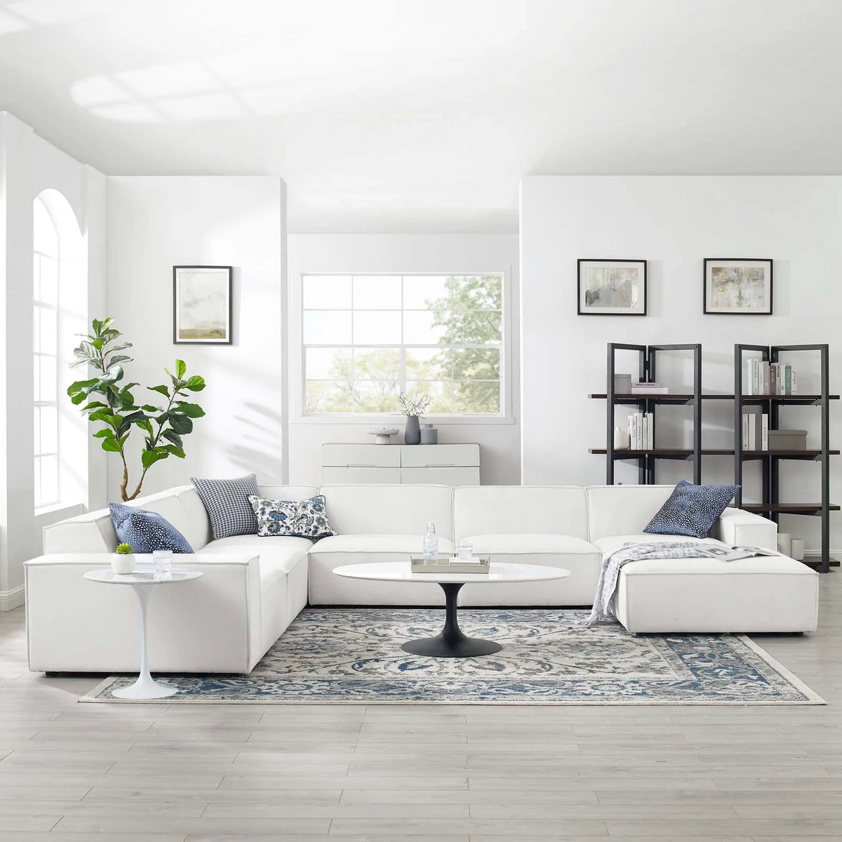 White 7-Piece Sectional Sofa M95100