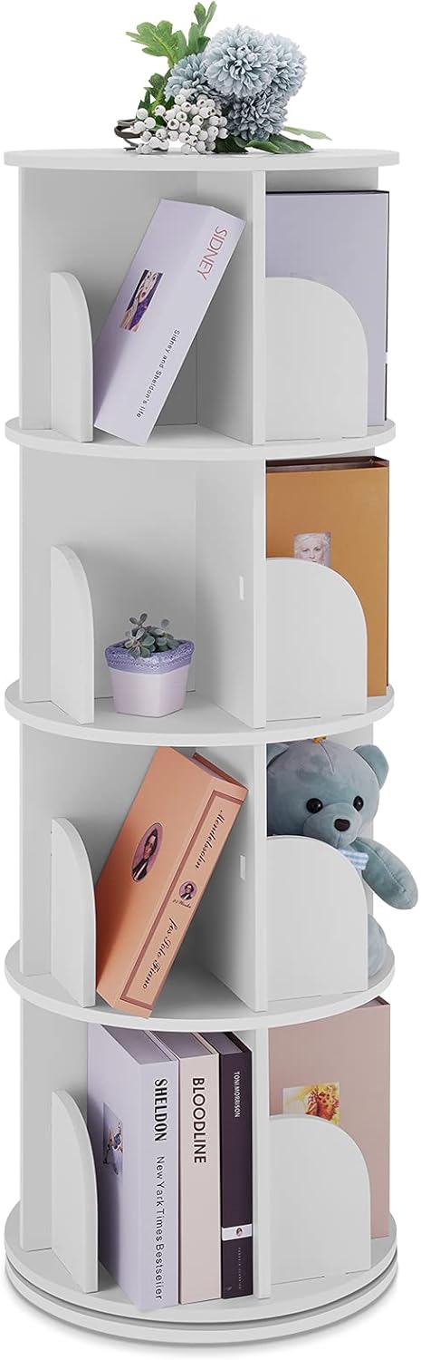 Rotating 360 Display Floor Standing Bookshelf Storage Rack O54049