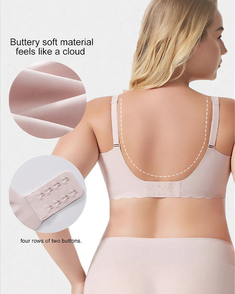Wireless Bra with Scalloped Edge and Deep V Neckline R330